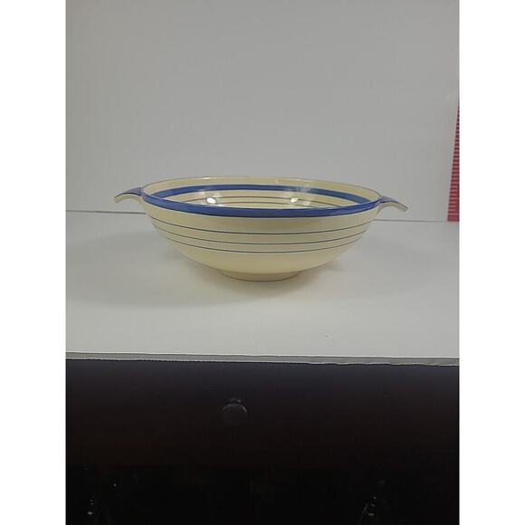 Myott Son & Co England Vegetable Serving Dish VTG 10" Blue Flower Stripes Rare - Picture 8 of 10